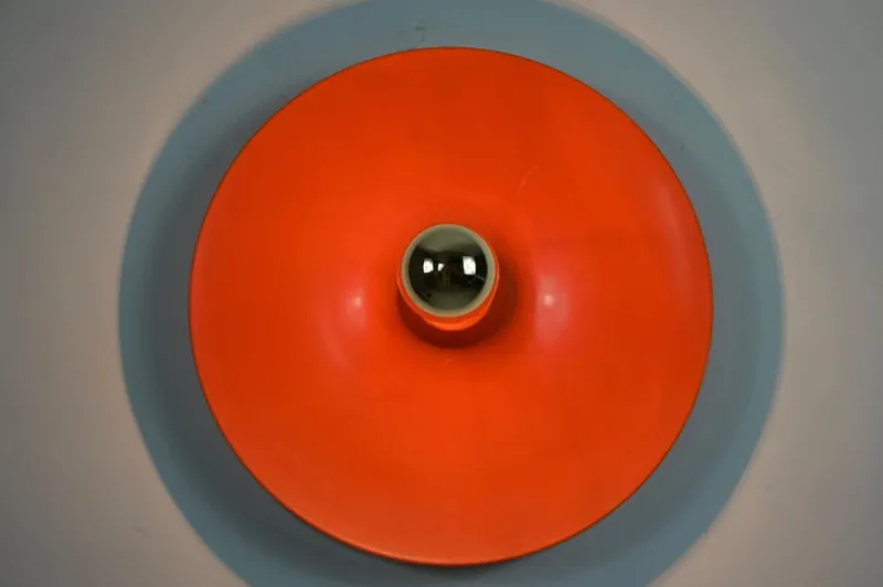 Sale Pamono Orange Disc Shape Flush Mount from Cosack, 1960s