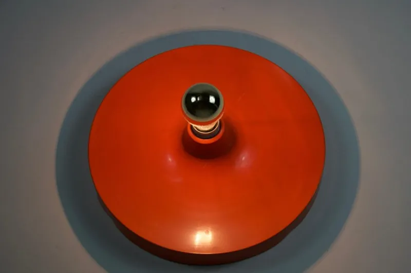 Sale Pamono Orange Disc Shape Flush Mount from Cosack, 1960s