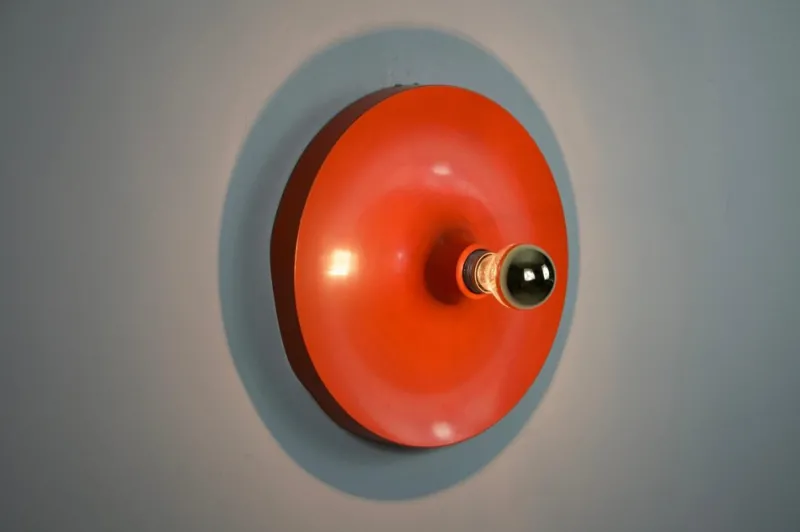 Sale Pamono Orange Disc Shape Flush Mount from Cosack, 1960s