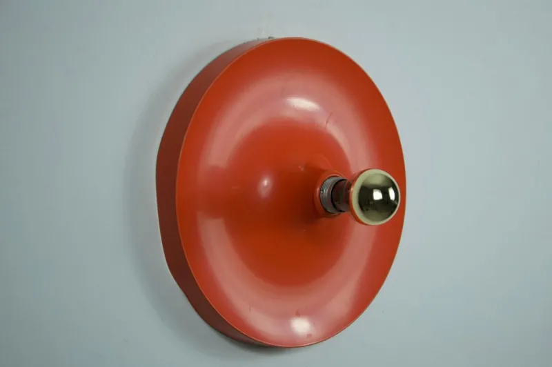 Sale Pamono Orange Disc Shape Flush Mount from Cosack, 1960s