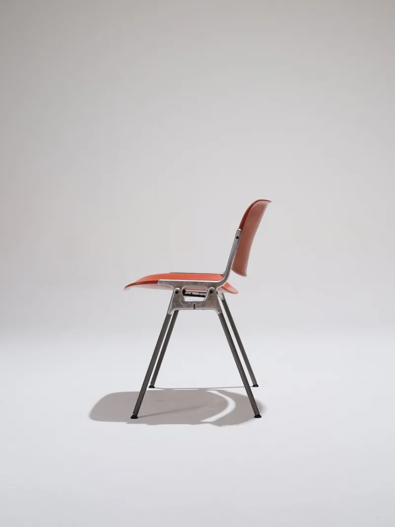 Online Pamono Orange DSC 106 Stackable Chairs by Giancarlo Piretti for Castelli, 1970s, Set of 4