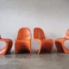 Online Pamono Orange Panton Chairs by Verner Panton for Herman Miller, 1970s, Set of 4