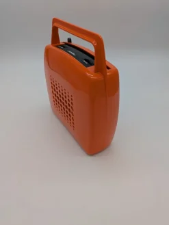 Pamono Orange Penny Record Player by Mario Bellini for MusicalNastro. Italy, 1980s><noscript><img width=
