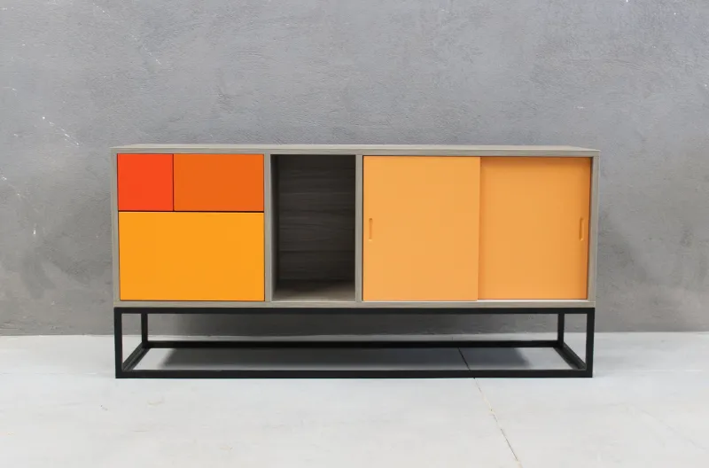 Hot Pamono Orange Real Sideboard by Studio Deusdara