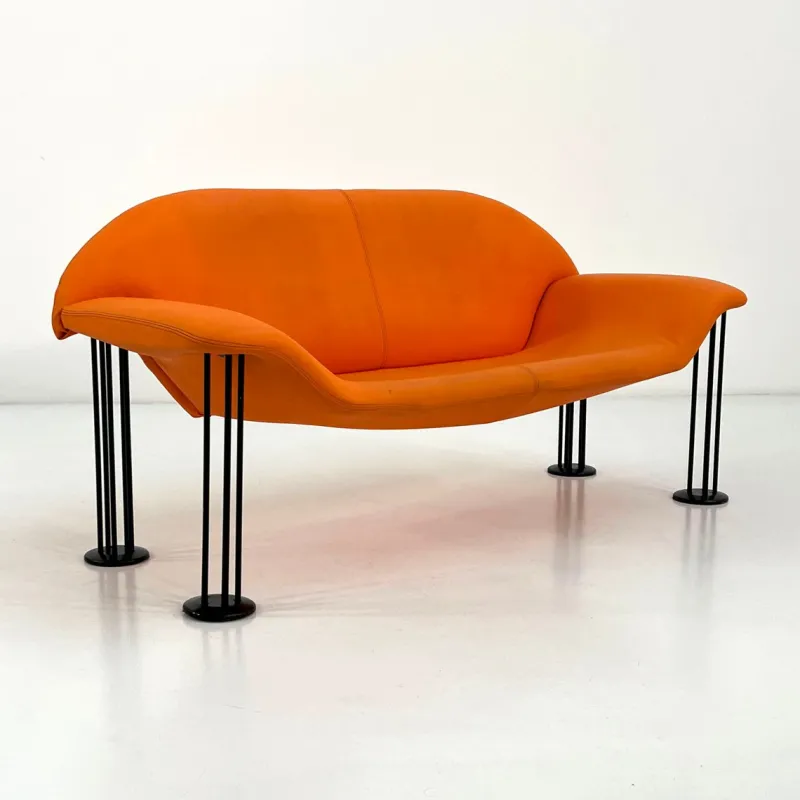 Pamono Orange Sofa by Burkhard Vogtherr for Hain & Tohme, 1980s> Couches & Sofas