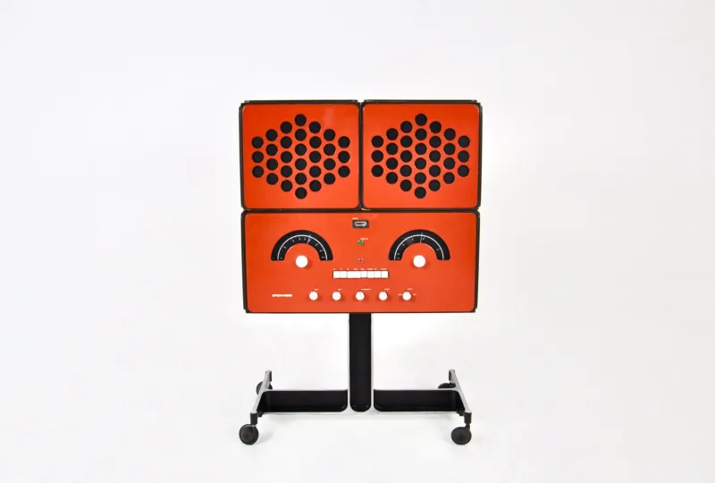 Best Pamono Orange Stereophonic RR-126 Radio by Achille & Pier Giacomo Castiglioni for Brionvega, 1960s