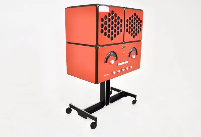 Best Pamono Orange Stereophonic RR-126 Radio by Achille & Pier Giacomo Castiglioni for Brionvega, 1960s