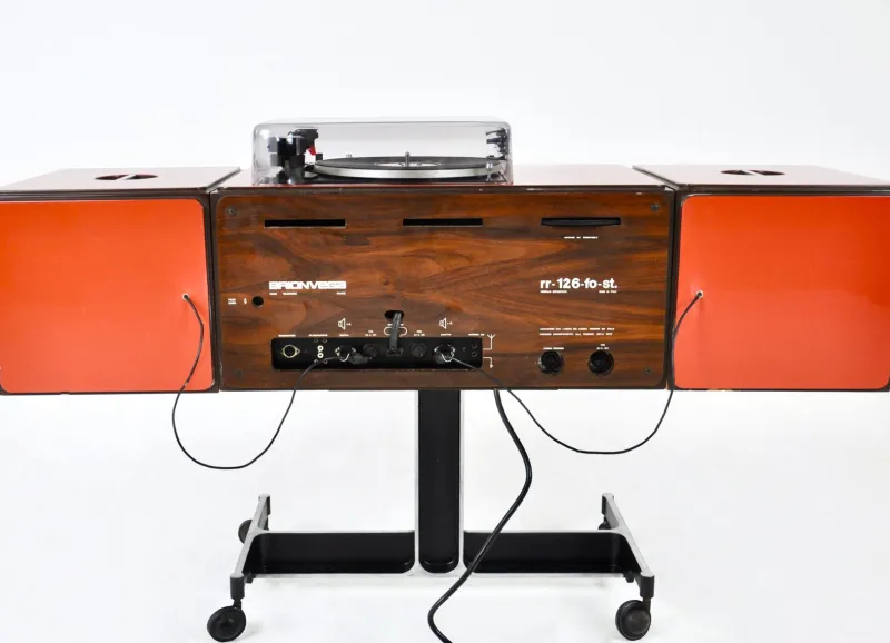 Best Pamono Orange Stereophonic RR-126 Radio by Achille & Pier Giacomo Castiglioni for Brionvega, 1960s