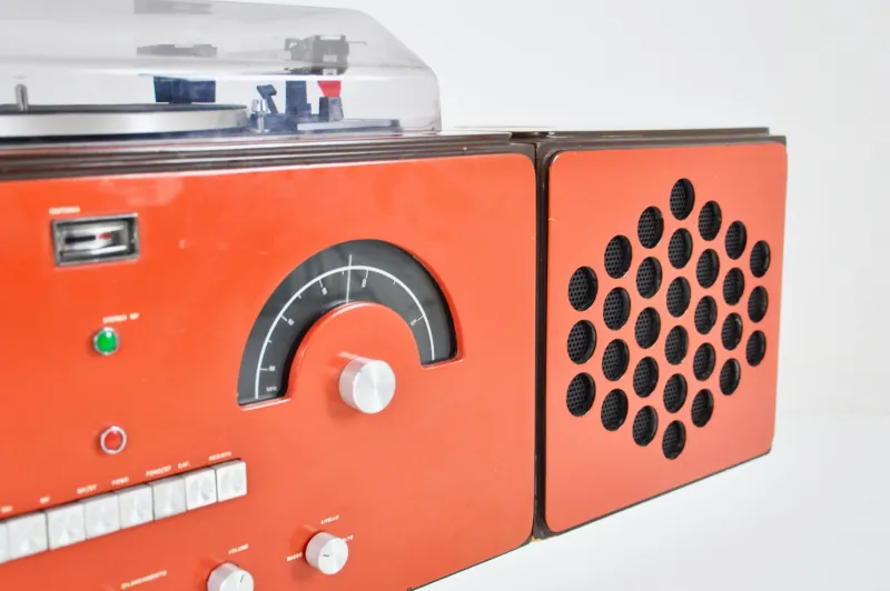 Best Pamono Orange Stereophonic RR-126 Radio by Achille & Pier Giacomo Castiglioni for Brionvega, 1960s