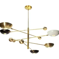 Pamono Orbitale Brass Chandelier by Silvio Piattelli> Ceiling Lights