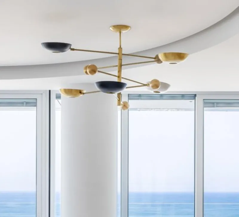 Pamono Orbitale Brass Chandelier by Silvio Piattelli> Ceiling Lights