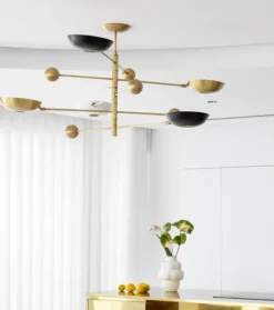 Pamono Orbitale Brass Chandelier by Silvio Piattelli><noscript><img width=