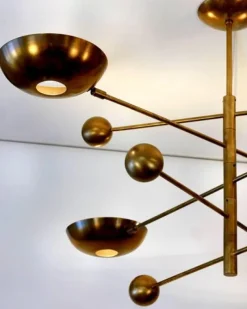 Pamono Orbitale Brass Chandelier by Silvio Piattelli><noscript><img width=