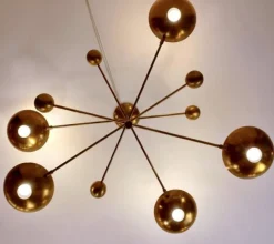 Pamono Orbitale Brass Chandelier by Silvio Piattelli><noscript><img width=