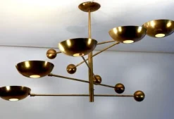 Pamono Orbitale Brass Chandelier by Silvio Piattelli><noscript><img width=