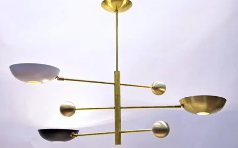 Best Pamono Orbitale Brass Chandelier by Silvio Piattelli