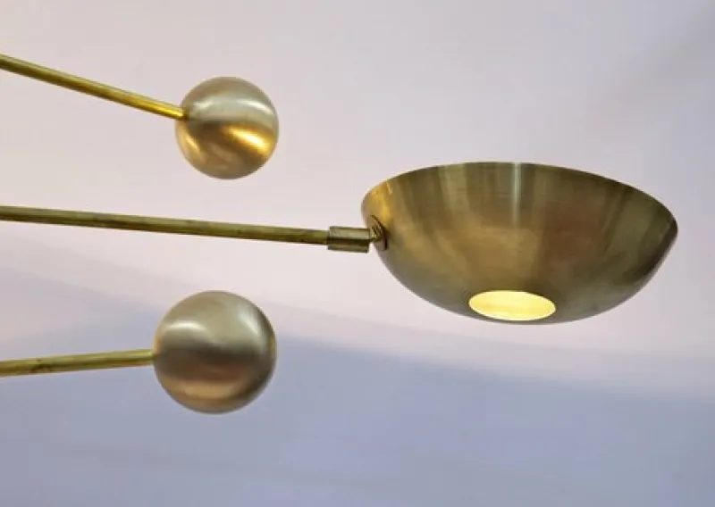 Best Pamono Orbitale Brass Chandelier by Silvio Piattelli