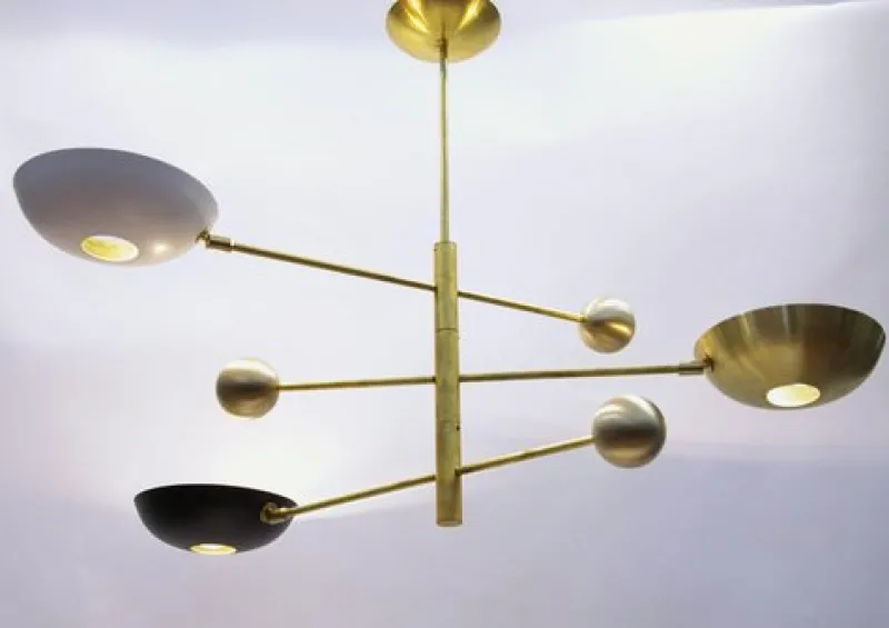 Best Pamono Orbitale Brass Chandelier by Silvio Piattelli