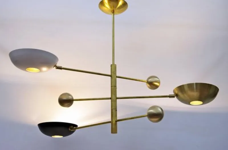 Best Pamono Orbitale Brass Chandelier by Silvio Piattelli