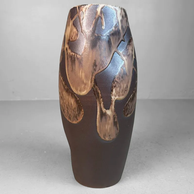 Pamono Organic Ikebana Vase with Abstract Glaze, 1970s> Vases