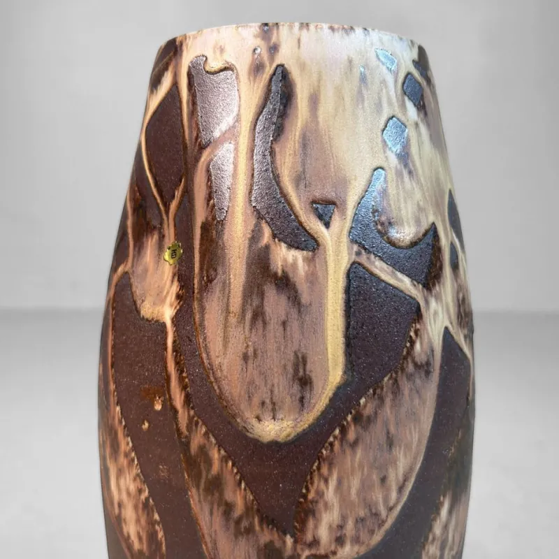 Pamono Organic Ikebana Vase with Abstract Glaze, 1970s> Vases