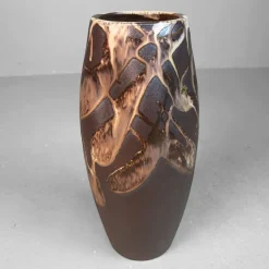 Pamono Organic Ikebana Vase with Abstract Glaze, 1970s><noscript><img width=