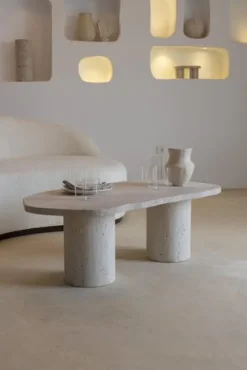 Pamono Organic Top 120 Beige Travertine Decorative Low Coffee Table by Beije Avenue><noscript><img width=
