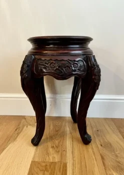 Clearance Pamono Oriental Carved Jardiniere Stand, 1890s