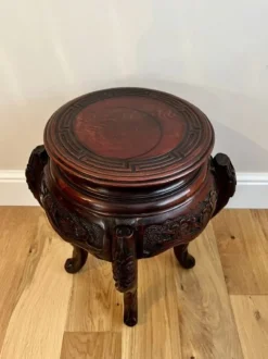 Clearance Pamono Oriental Carved Jardiniere Stand, 1890s