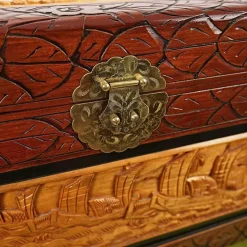 Sale Pamono Oriental Carved Wooden Chest