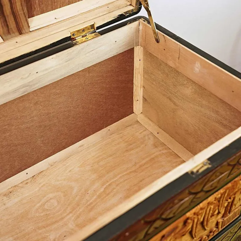 Sale Pamono Oriental Carved Wooden Chest