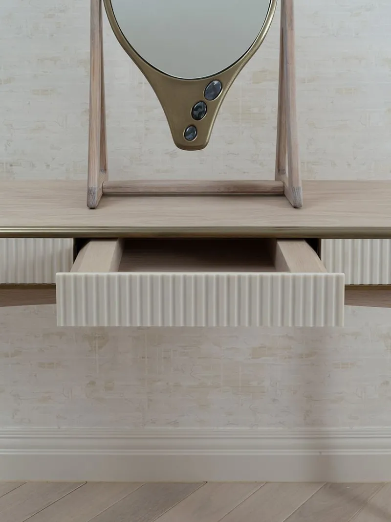 Clearance Pamono Oriette Vanity Table Bleached Oak by Felice James
