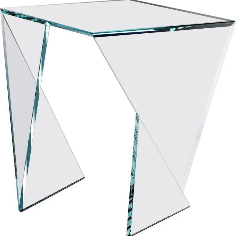 Pamono Origami Calcio Side Table in Crystal Glass by Barberini & Gunnell> Tables