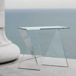 Pamono Origami Calcio Side Table in Crystal Glass by Barberini & Gunnell><noscript><img width=