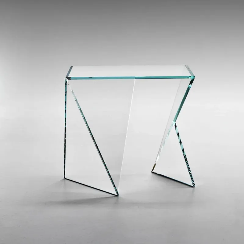 Pamono Origami Calcio Side Table in Crystal Glass by Barberini & Gunnell> Tables