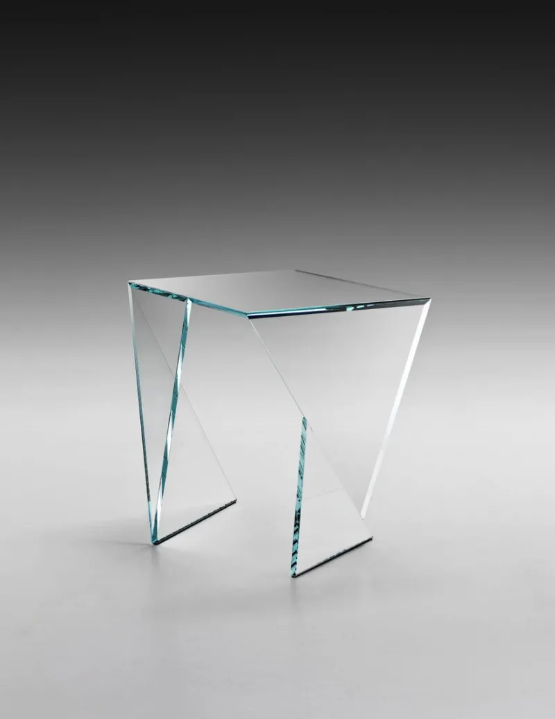 Pamono Origami Side Table in Crystal Glass by Barberini & Gunnell> Tables