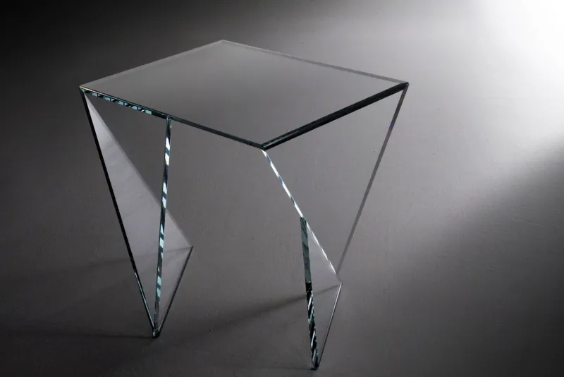 Pamono Origami Side Table in Crystal Glass by Barberini & Gunnell> Tables