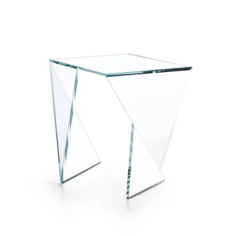 Pamono Origami Side Table in Crystal Glass by Barberini & Gunnell> Tables