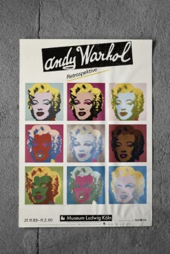Pamono Original Andy Warhol Marilyn Monroe Exhibition Poster by Ros Nagy-Roden, Museum Ludwig Köln, 1989-1990> Posters