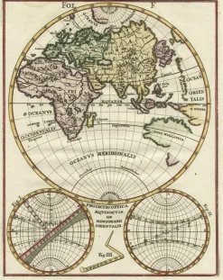 Pamono Original Antique Map of the Eastern Hemisphere, 1700> Wall Decor