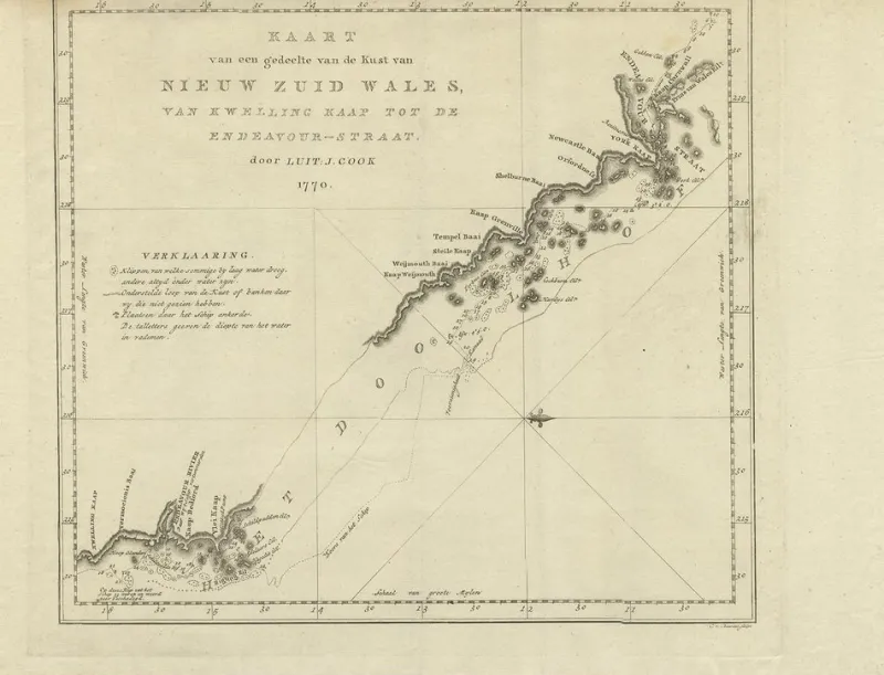 Outlet Pamono Original Copper Engraving of the Northeast Coast of Australia, 1803