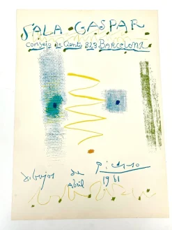 New Pamono Original Exhibition Poster for Pablo Picasso at the Sala Gaspar Gallery Barcelona, April 1961, Spain