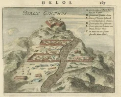 Outlet Pamono Original Illustration of Mount Cinthus on the Isle of Delos, Greece, 1688, Print