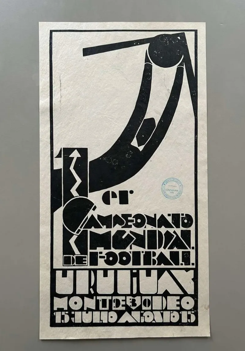 Clearance Pamono Original Inaugural 1930 World Cup Poster by Guillermo Laborde