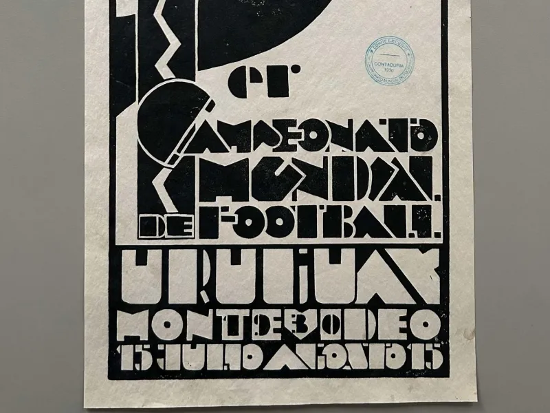 Clearance Pamono Original Inaugural 1930 World Cup Poster by Guillermo Laborde