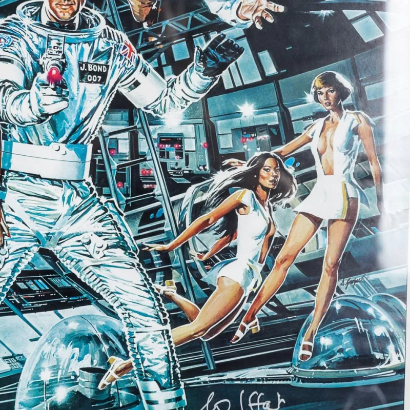 Pamono Original James Bond 007 Moonraker Film Poster Signed by Roger Moore, 1979> Posters