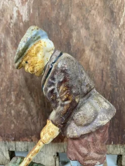 Hot Pamono Original Painted Door Stop of Golf Player in Cast Iron, 1940s