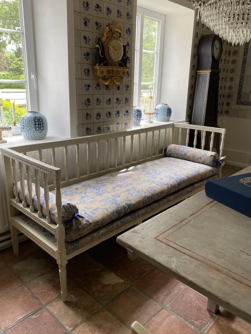 Pamono Original Swedish Bench with New Cover, 1880s> Benches