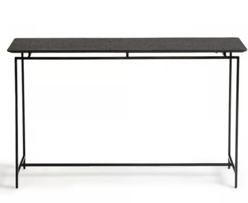 Pamono Oréko Rectangular Lava Stone and Metal Console Table by AM.PM, 2010s> Console Tables