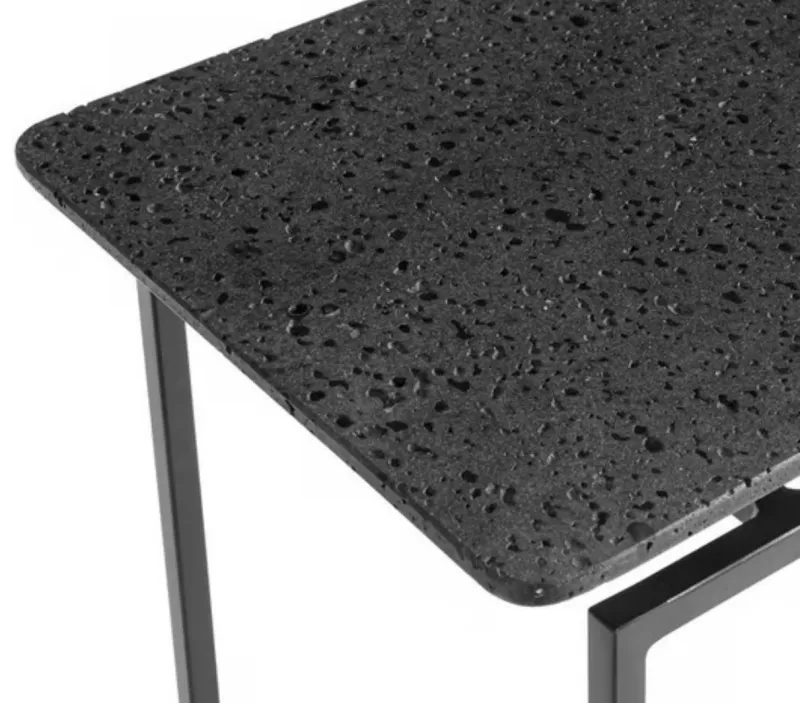 Pamono Oréko Rectangular Lava Stone and Metal Console Table by AM.PM, 2010s> Console Tables